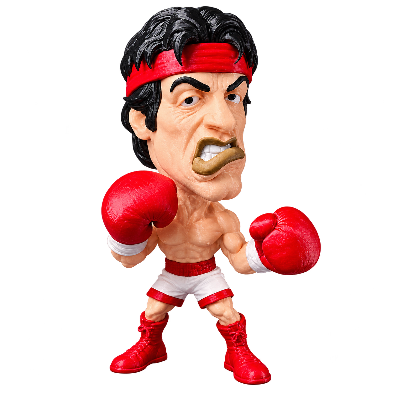 Caricatura de boxeador em guarda